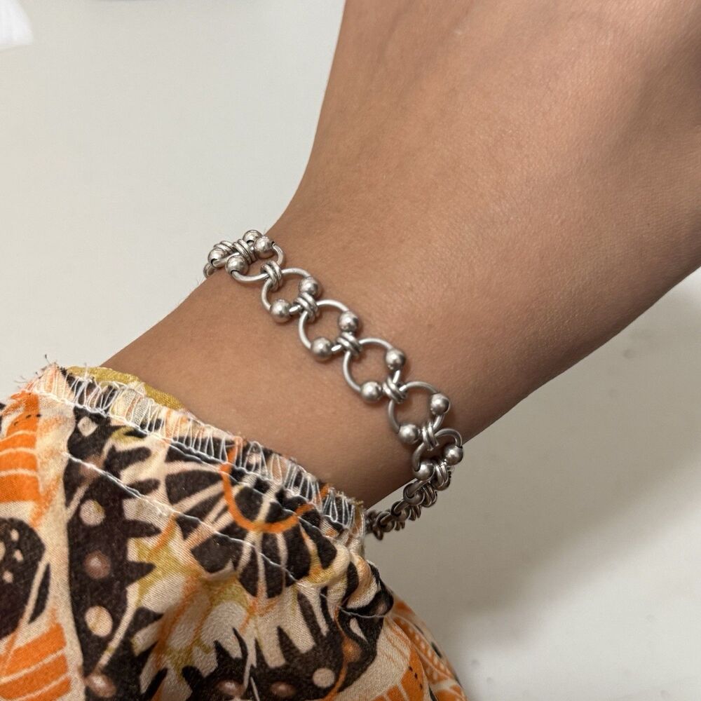 Vintage Sterling Toggle Clasp Bracelet